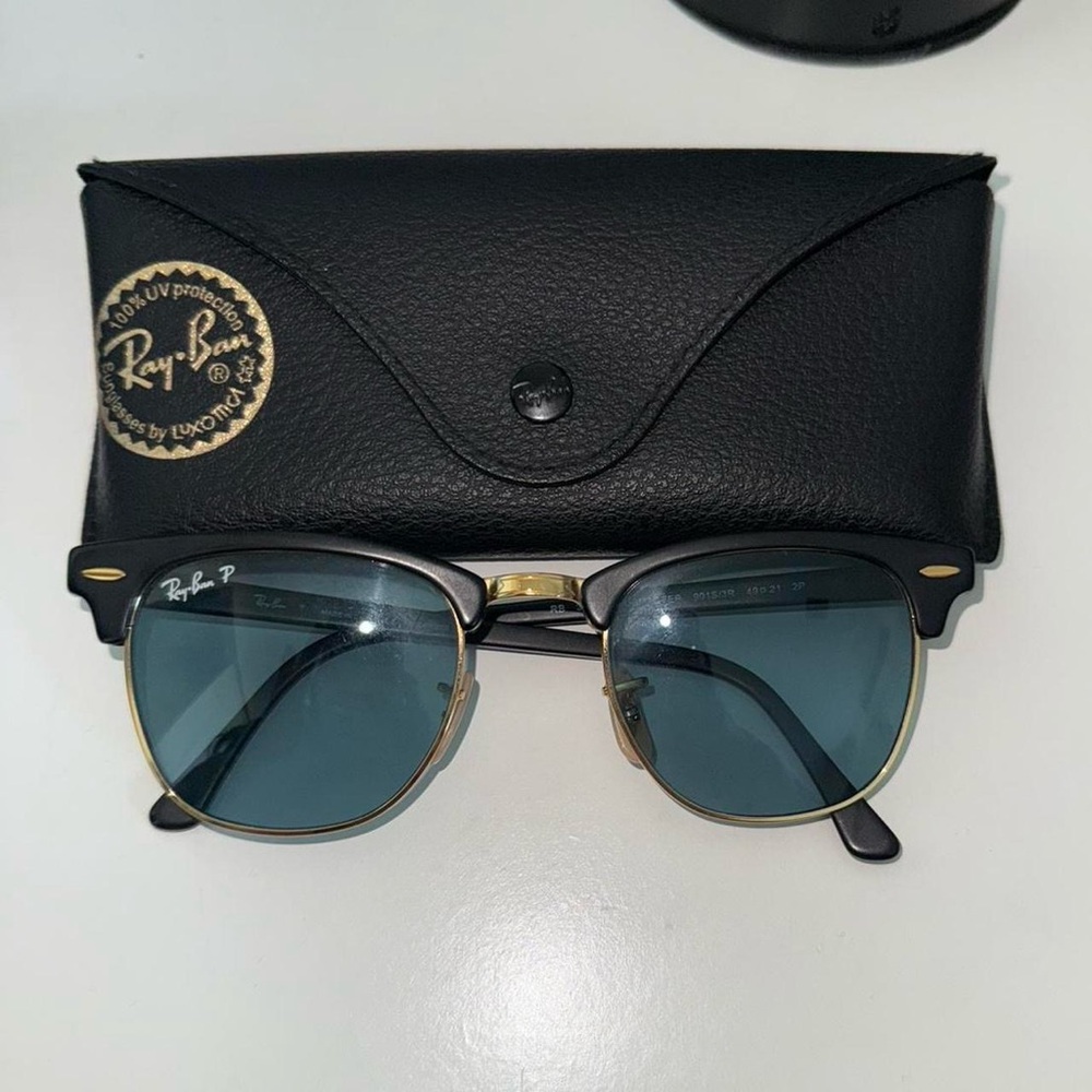 Ray-Ban Black and Gold Sunglasses with Case